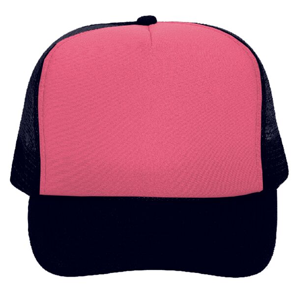 OTTO Neon Polyester Foam Front Five Panel High Crown Mesh Back Trucker Hat Thumbnail