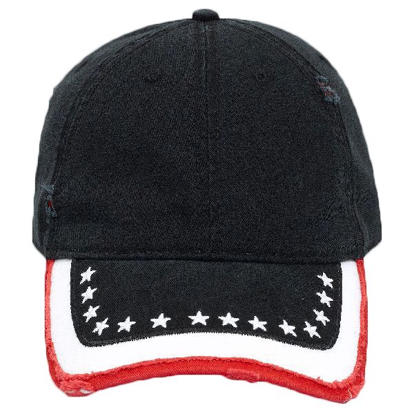 OTTO United States Flag Pattern Garment Washed Distressed Superior Cotton Twill Six Panel Low Profile Baseball Cap Thumbnail