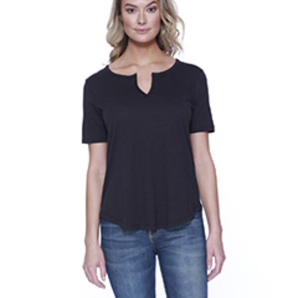 Ladies' CVC Slit V-Neck T-Shirt Thumbnail