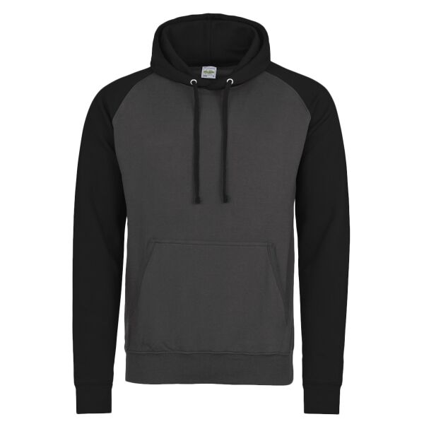 Adult Midweight Contrast Baseball Hooded Sweatshirt Thumbnail