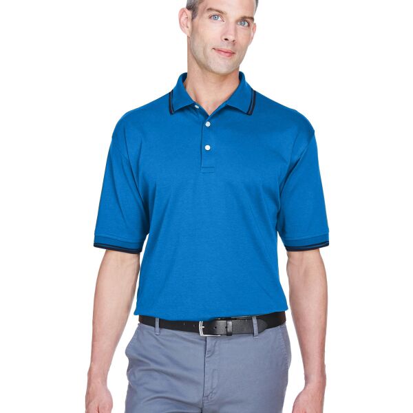 Devon & Jones Men's Tipped Perfect Pima Interlock Polo Thumbnail