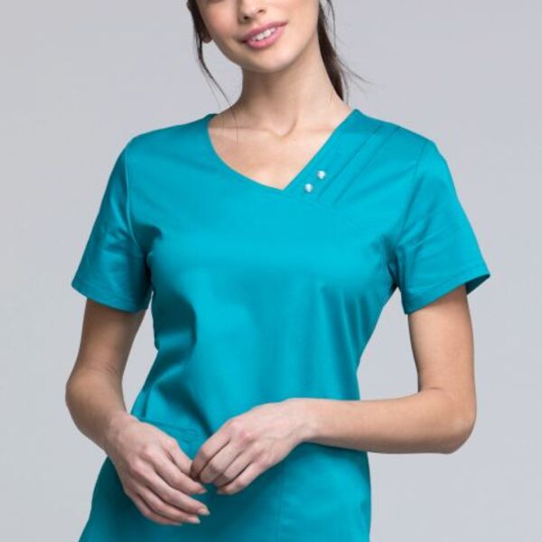 Cherokee Crossover V-Neck Pin-Tuck Top Thumbnail
