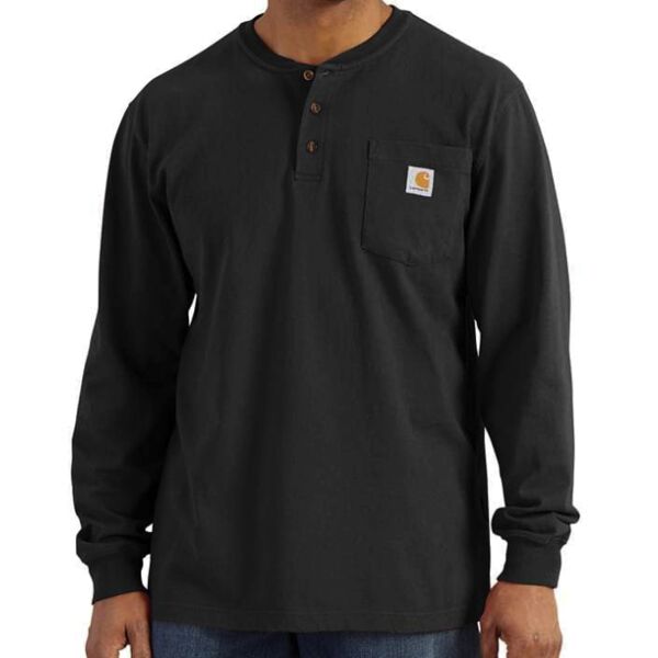 Workwear Long-Sleeve Henley T-Shirt Thumbnail