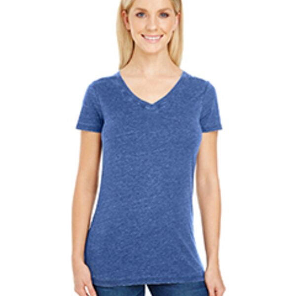 Ladies' Vintage Dye Short-Sleeve V-Neck T-Shirt Thumbnail