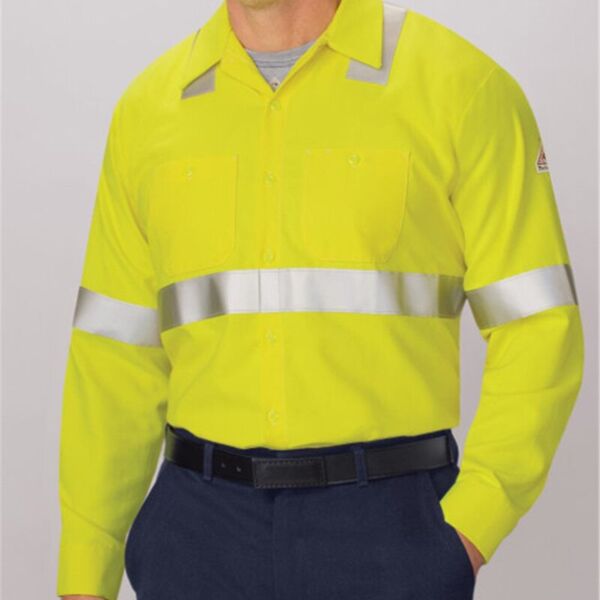 High Visibility Long Sleeve Work Shirt - Tall Sizes Thumbnail